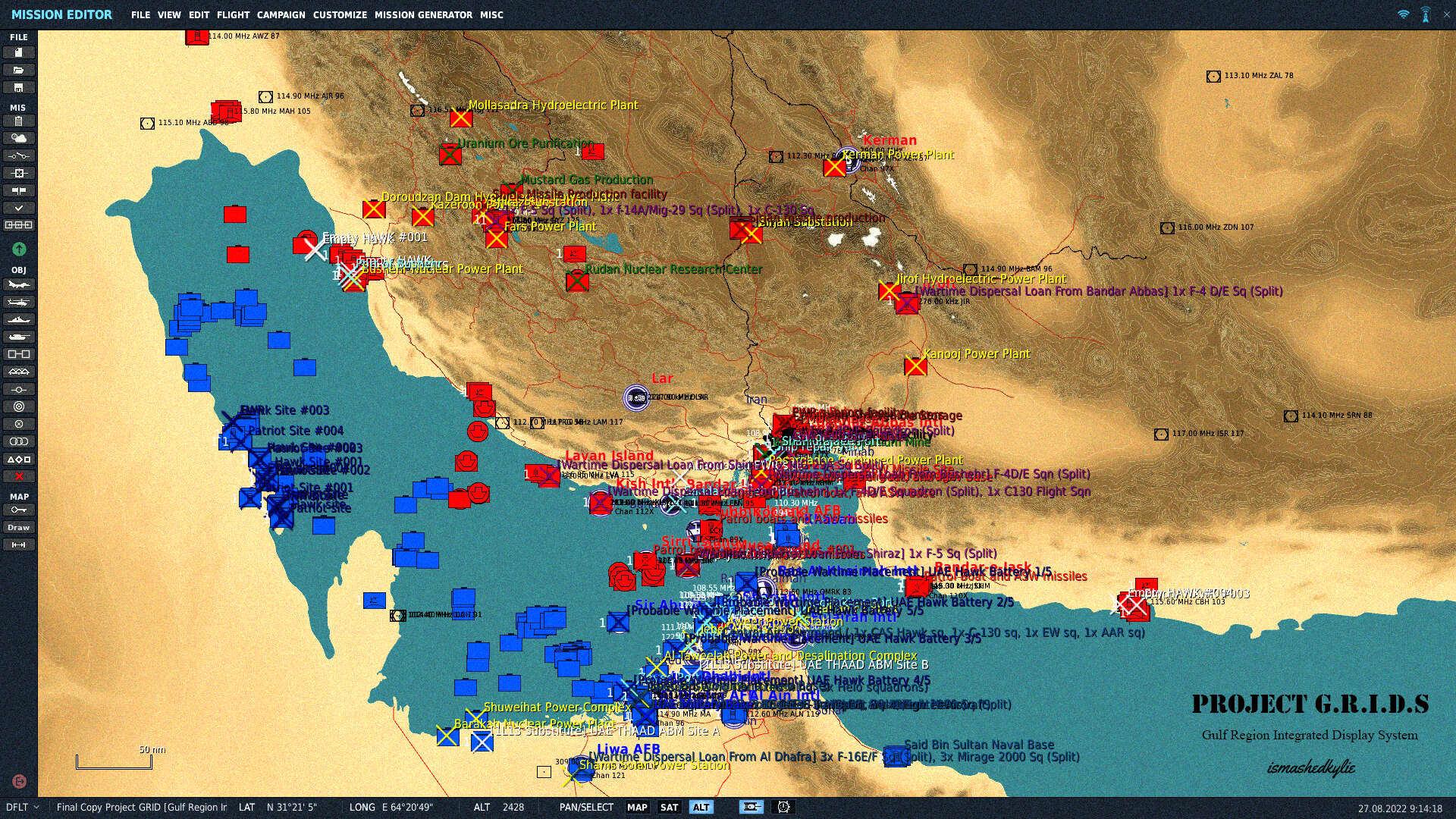 Persian Gulf Upgraded Map Template Project Grids