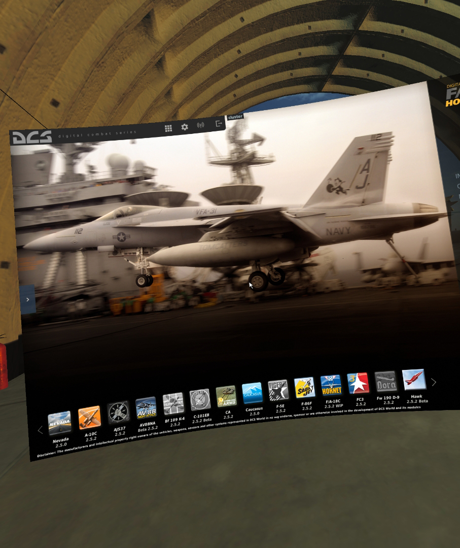 DCS 2.5.2 Open Beta - Hornet Hangar VR Menu Scene (RCAF CF-18's+USN) (v2.0)
