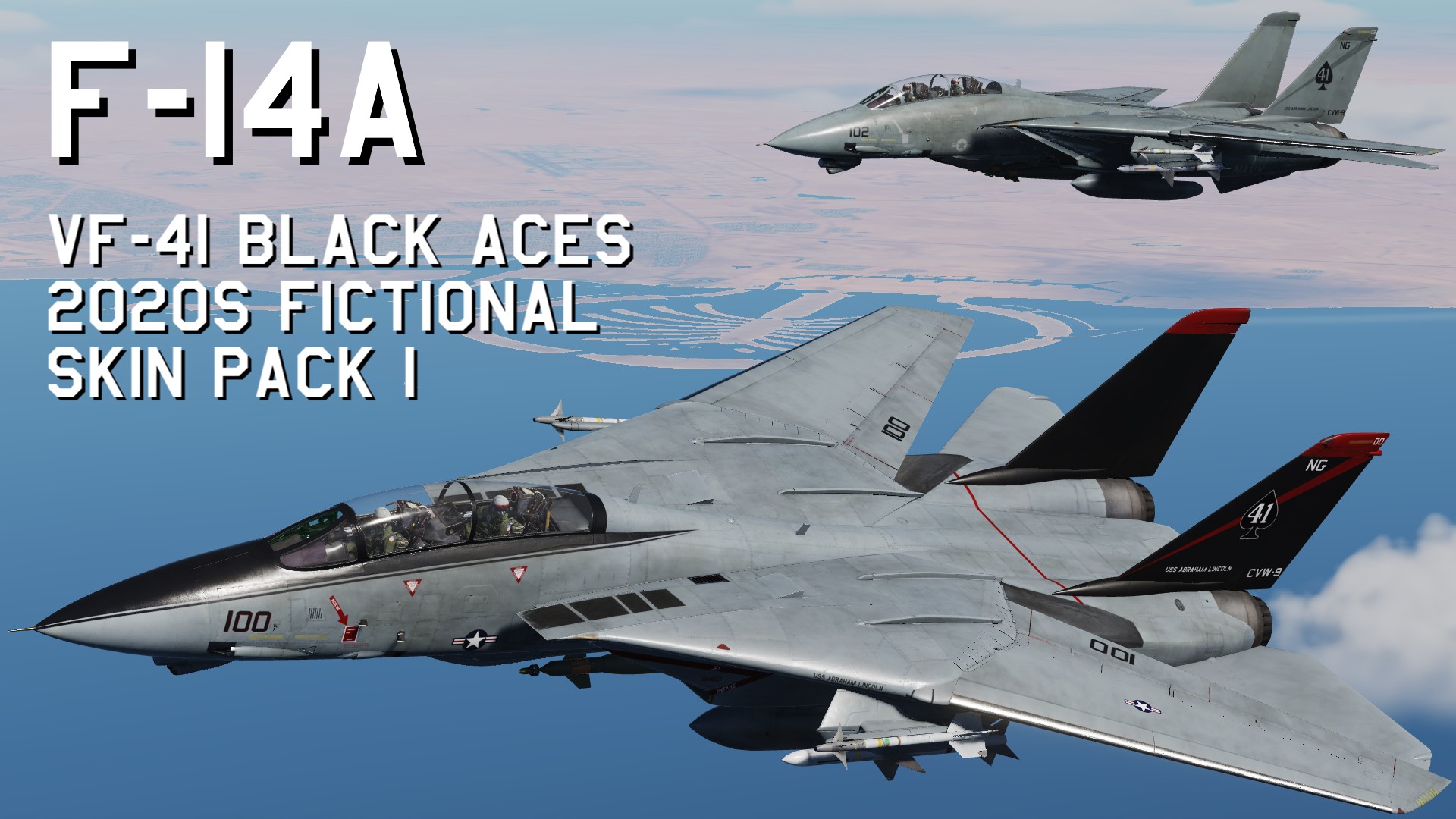 F-14A VF-41 Black Aces 2020s fictional Skin Pack 1 update 2025/02/17