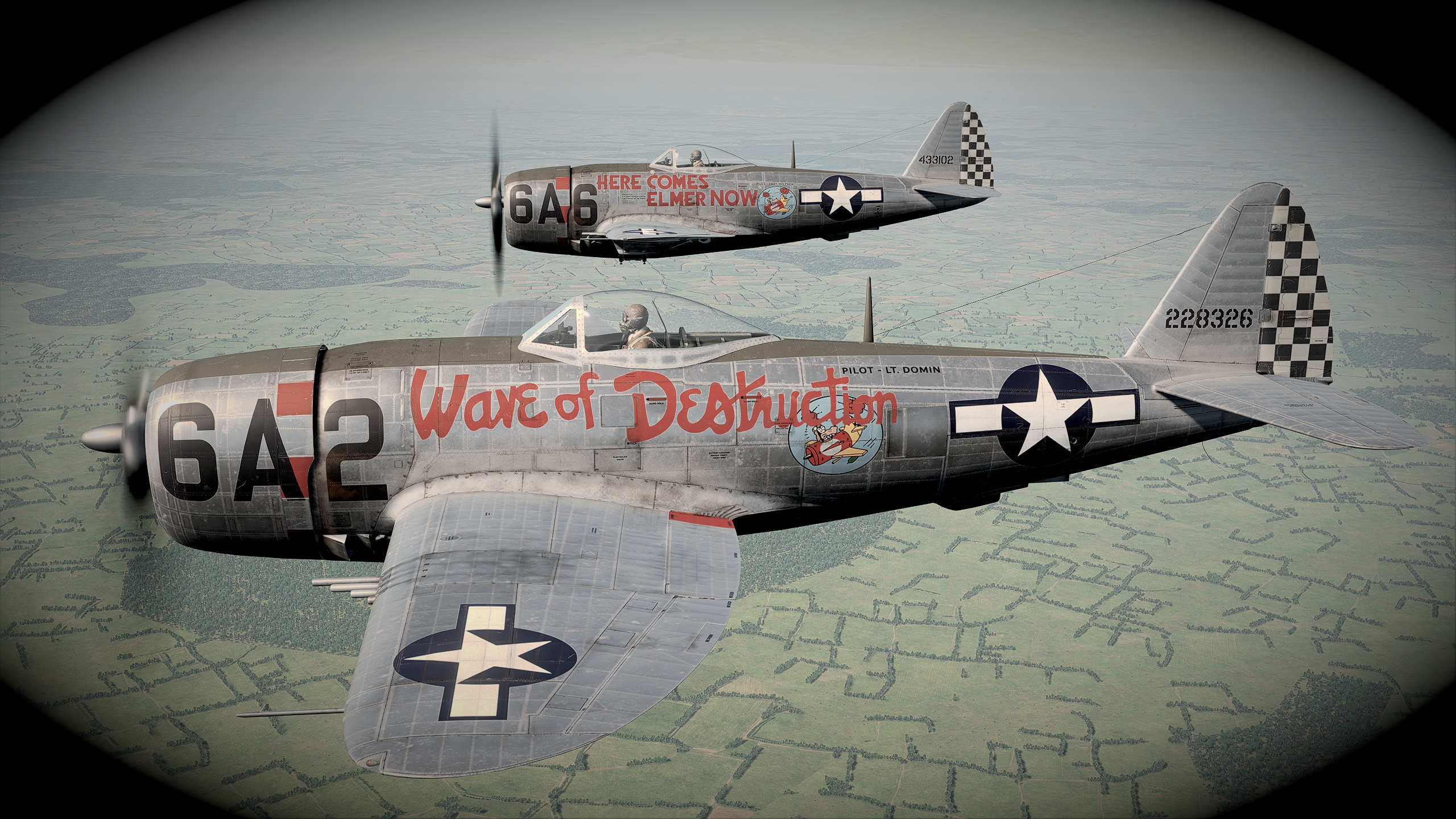 P-47D-30 "Wave of Destruction" 6A2  s/n 42-28326 of the 346th FS,350th FG,12th AF  Pisa, Italy 1945.