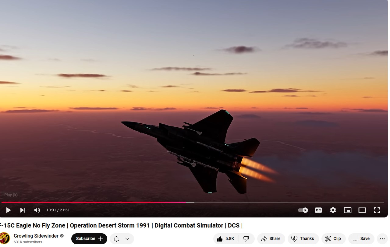 Iraq - H Hour +1, the singleplayer Growling Sidewinder Edit - Air combat, F15C, Flaming Cliffs