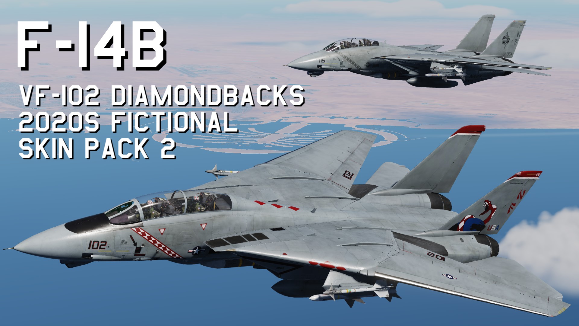 F-14B VF-102 Diamondbacks 2020s fictional Skin Pack 2 update 2025/02/17